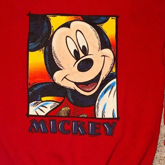 Vintage Mickey Mouse Unlimited Crewneck Red Sweatshirt Medium - Picture 2 of 6